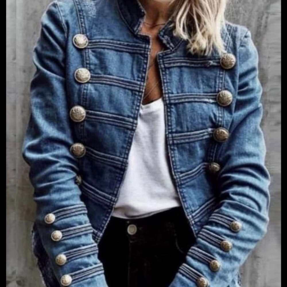 Vintage Commuter Denim Coat Women Autumn New European American Fashion